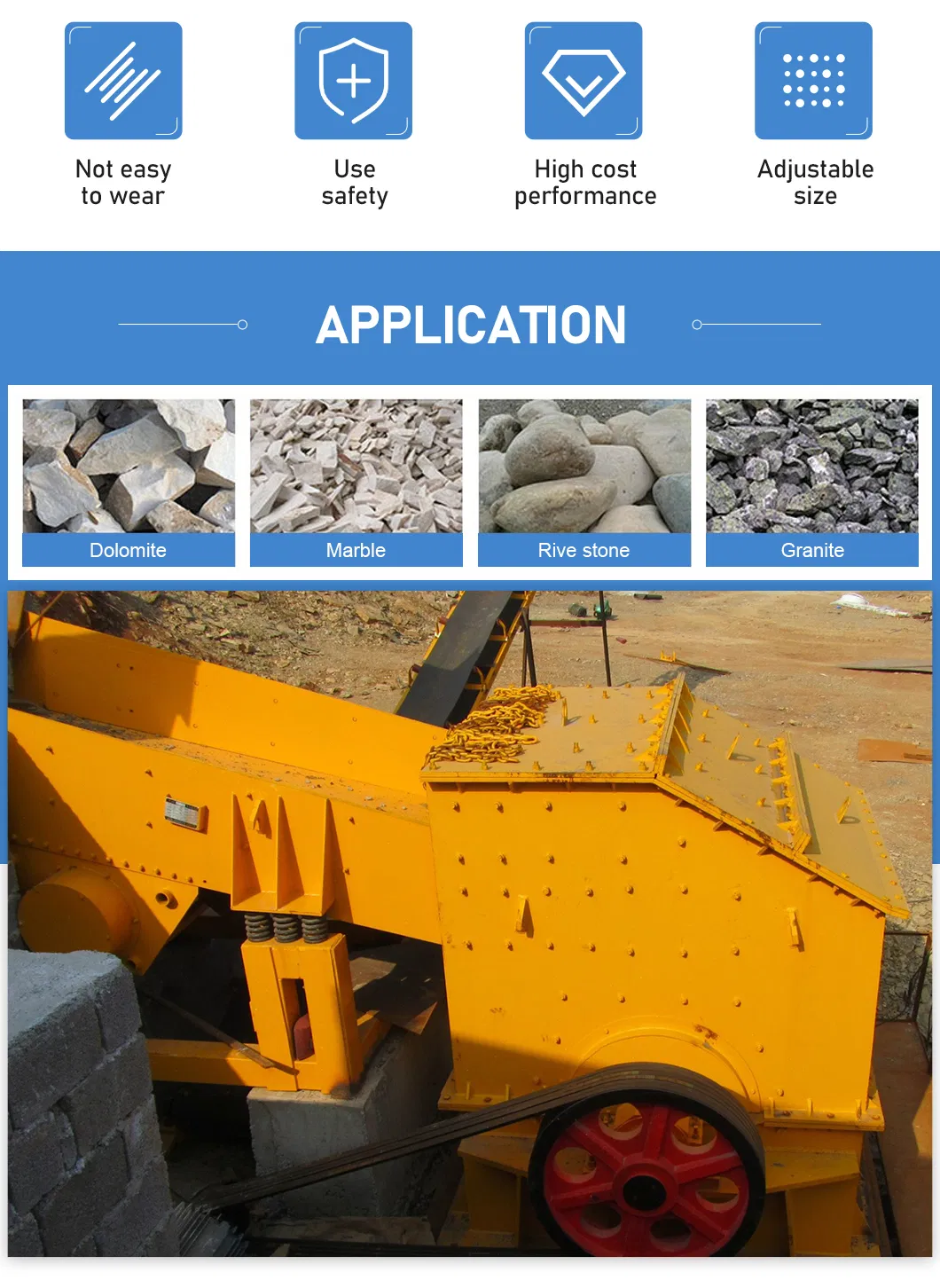 Heavy Duty Hammer Crusher Machine for Stone/Brick/Block Crushing - Mining, Quarry, Construction Equipment