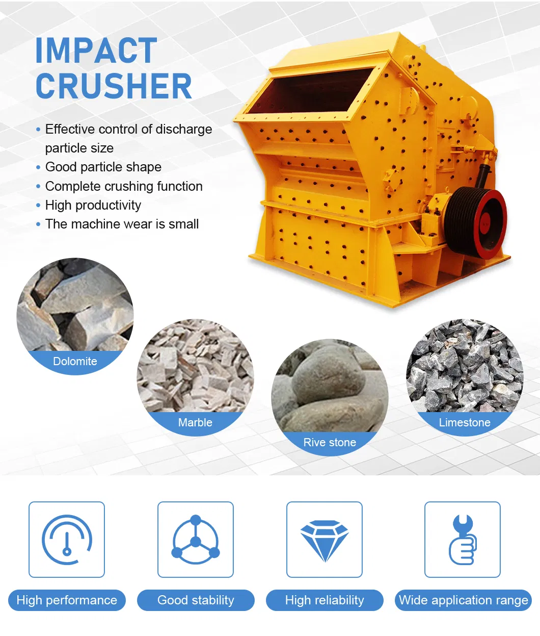 Best Selling Sand Making Fine Impact Crusher Tertiary Industrial Stone Grinder for Sale